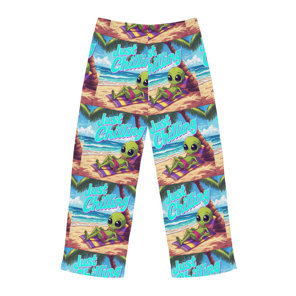 Pajama Pants — 'Just Chilling' Alien Beach Lounge Sleepwear