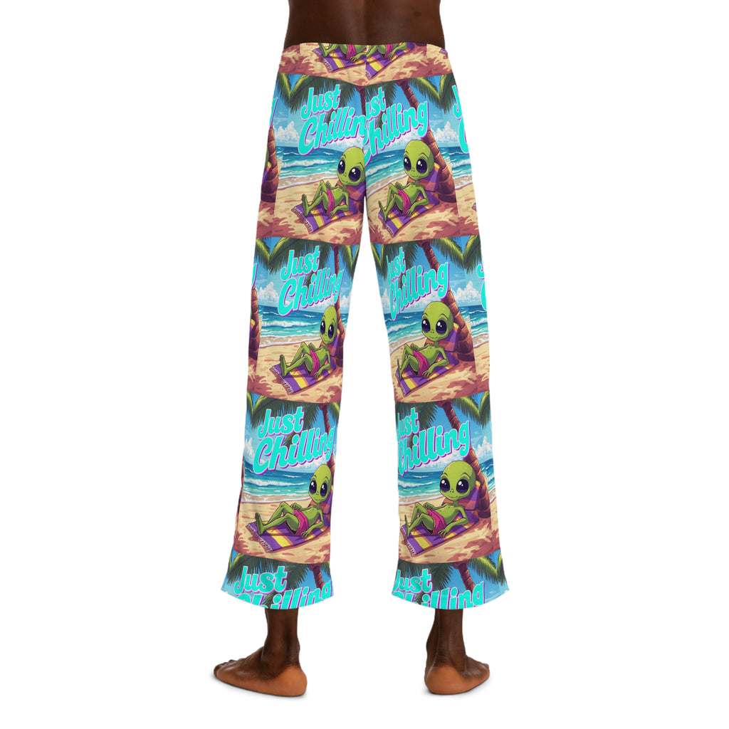 Pajama Pants — 'Just Chilling' Alien Beach Lounge Sleepwear