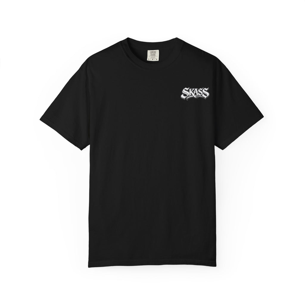 Sass Mini Logo T‑Shirt — White Garment‑Dyed Casual Tee